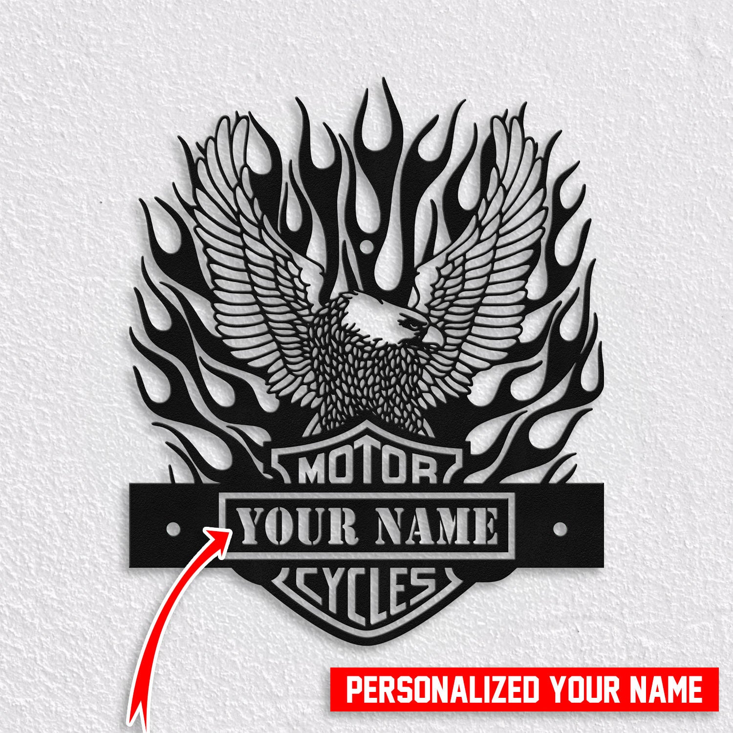 Bikergod Custom Name Motorcycle Helmet Holder Metal Sign Men Gift DH042025TS44