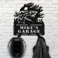 Bikergod Custom Name Motorcycle Helmet Holder Metal Sign Men Gift DH042025TS51