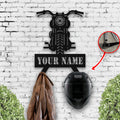 Bikergod Custom Name Motorcycle Helmet Holder Metal Sign Men Gift DH042025TS54