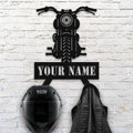 Bikergod Custom Name Motorcycle Helmet Holder Metal Sign Men Gift DH042025TS54