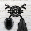 Bikergod Custom Name Motorcycle Helmet Holder Metal Sign Men Gift DH042025TS55