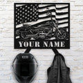 Bikergod Custom Name Motorcycle Helmet Holder Metal Sign Men Gift DH042025TS56