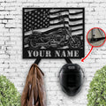 Bikergod Custom Name Motorcycle Helmet Holder Metal Sign Men Gift DH042025TS56