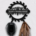Bikergod Workshop Metal Sign – Biker Metal Helmet Holder - Dad Gift LN090625MS09