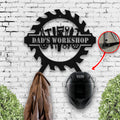Bikergod Workshop Metal Sign – Biker Metal Helmet Holder - Dad Gift LN090625MS09