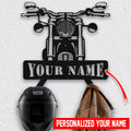 Bikergod Custom Name Motorcycle Helmet Holder Metal Sign– Motorcycle Men Gift LN090625MS11