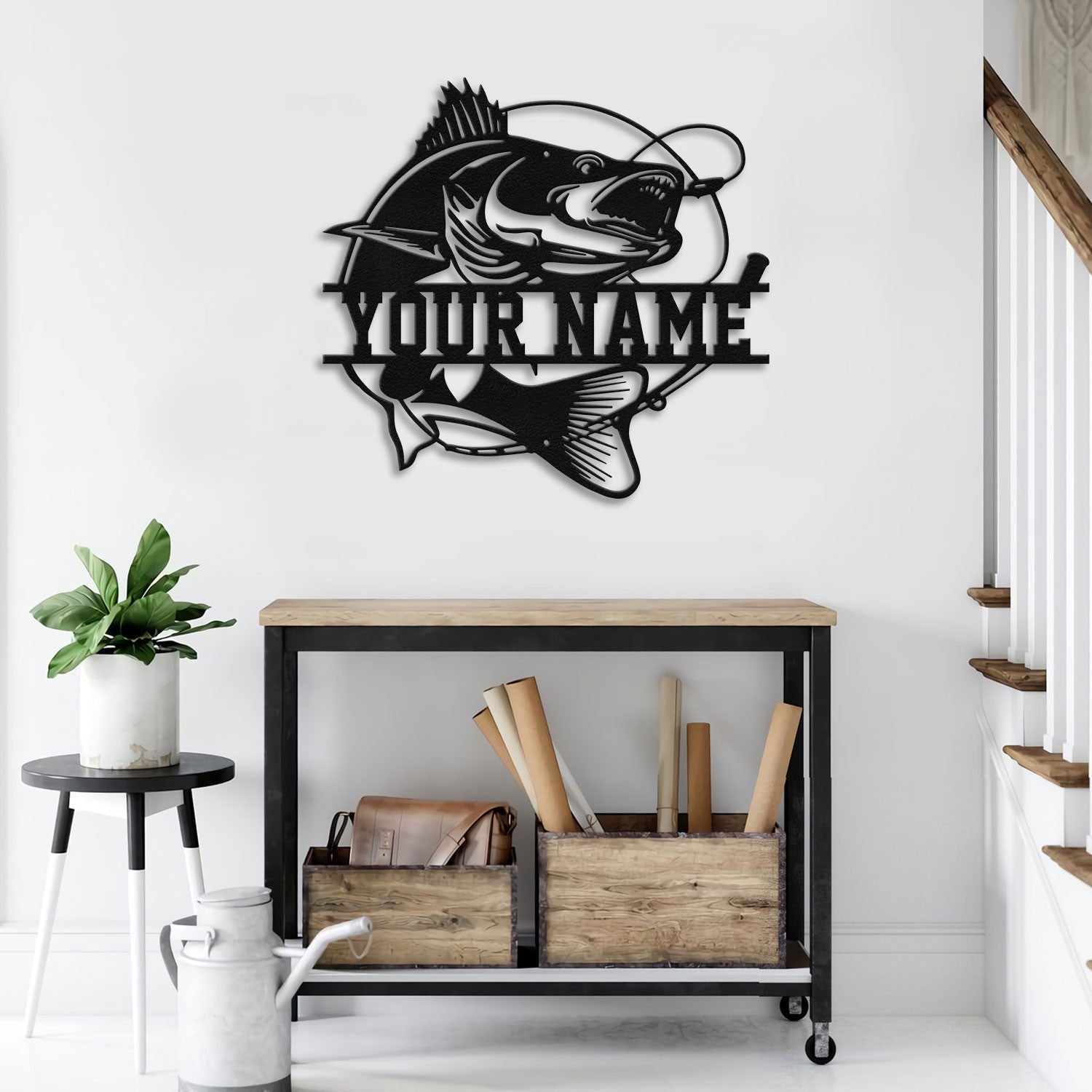 Bikergod Custom Name Motorcycle Helmet Holder Metal Sign Men Gift DH042025TS62