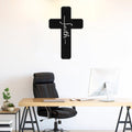 Bikergod Faith Metal Cross Wall Sign Inspirational Christian Decor for Home Living Room or Gift DH042025TS64