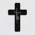 Bikergod Faith Metal Cross Wall Sign Inspirational Christian Decor for Home Living Room or Gift DH042025TS64