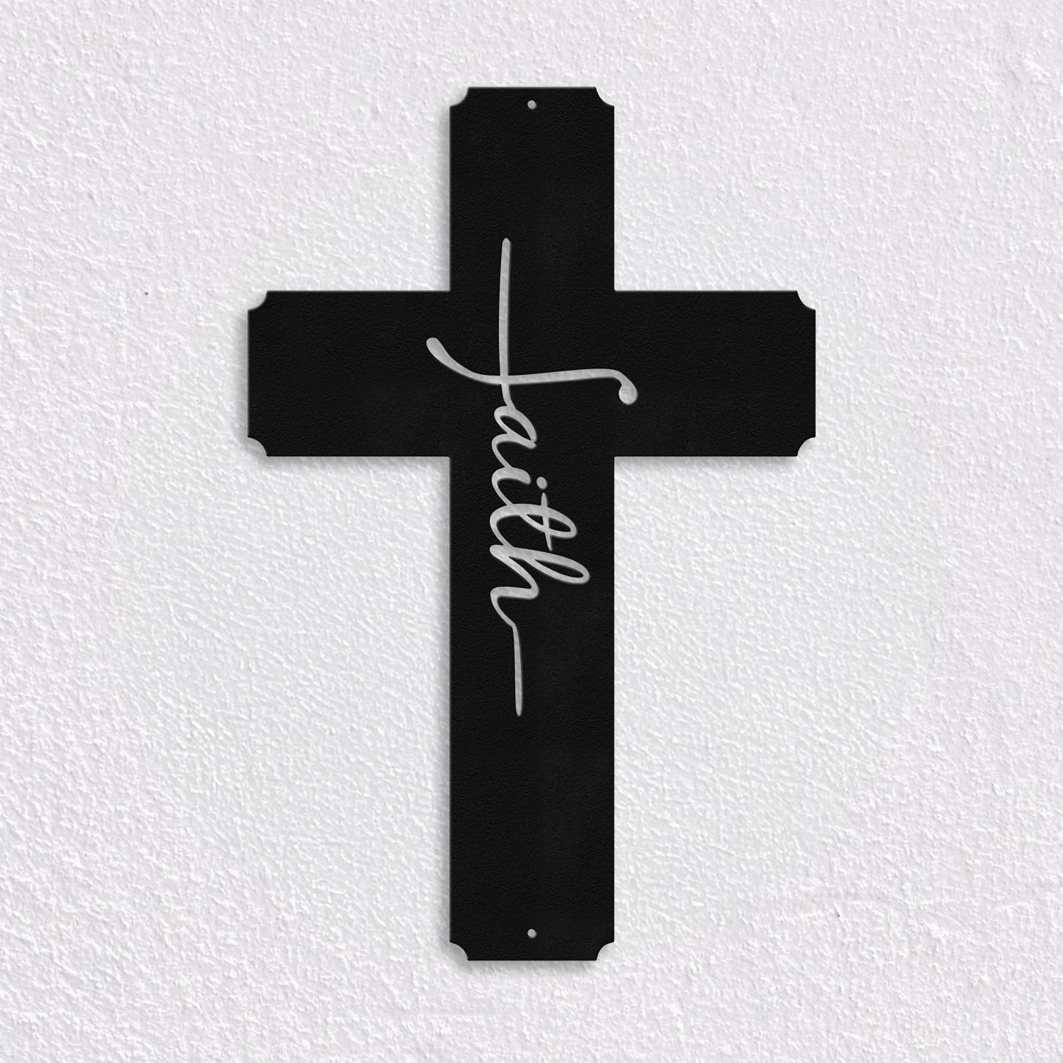 Bikergod Faith Metal Cross Wall Sign Inspirational Christian Decor for Home Living Room or Gift DH042025TS64