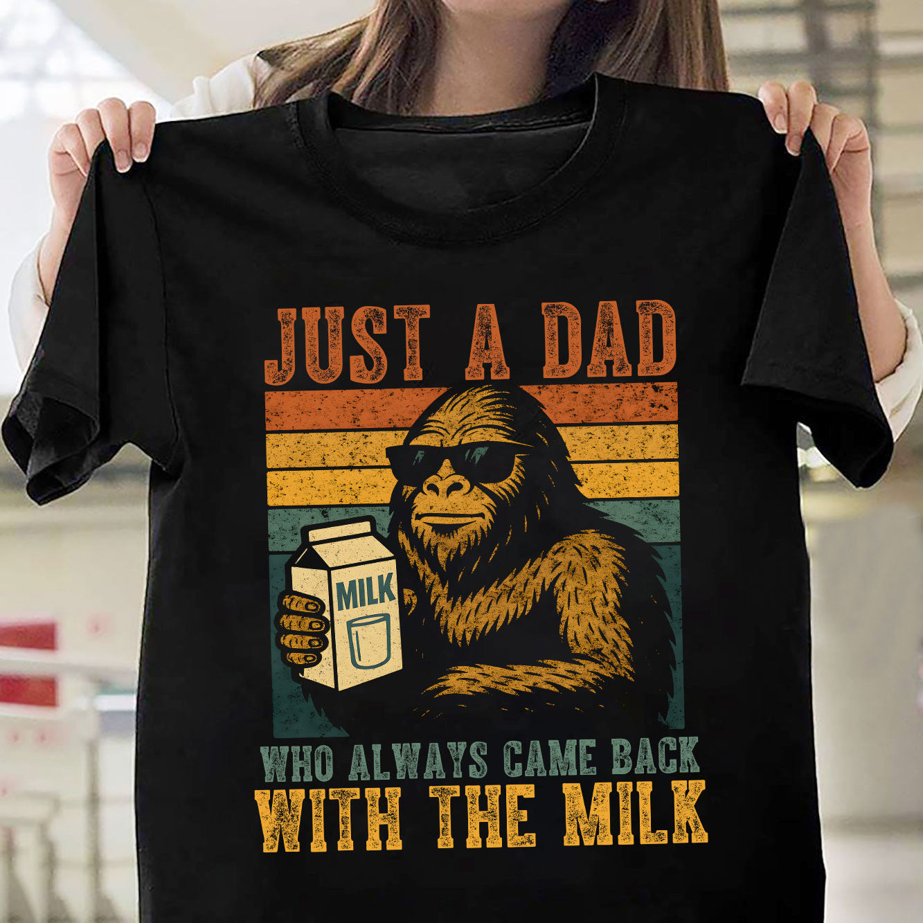 Bikergod Just A Dad Who Always Came Back With Milk T-Shirt 2D - Trendy Father - Dad Gifts LN120625TS1