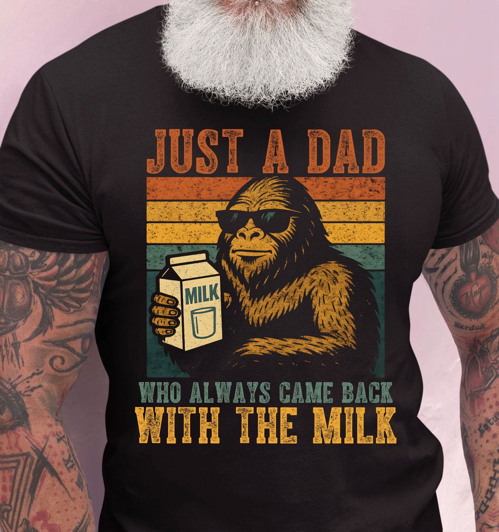 Bikergod Just A Dad Who Always Came Back With Milk T-Shirt 2D - Trendy Father - Dad Gifts LN120625TS1