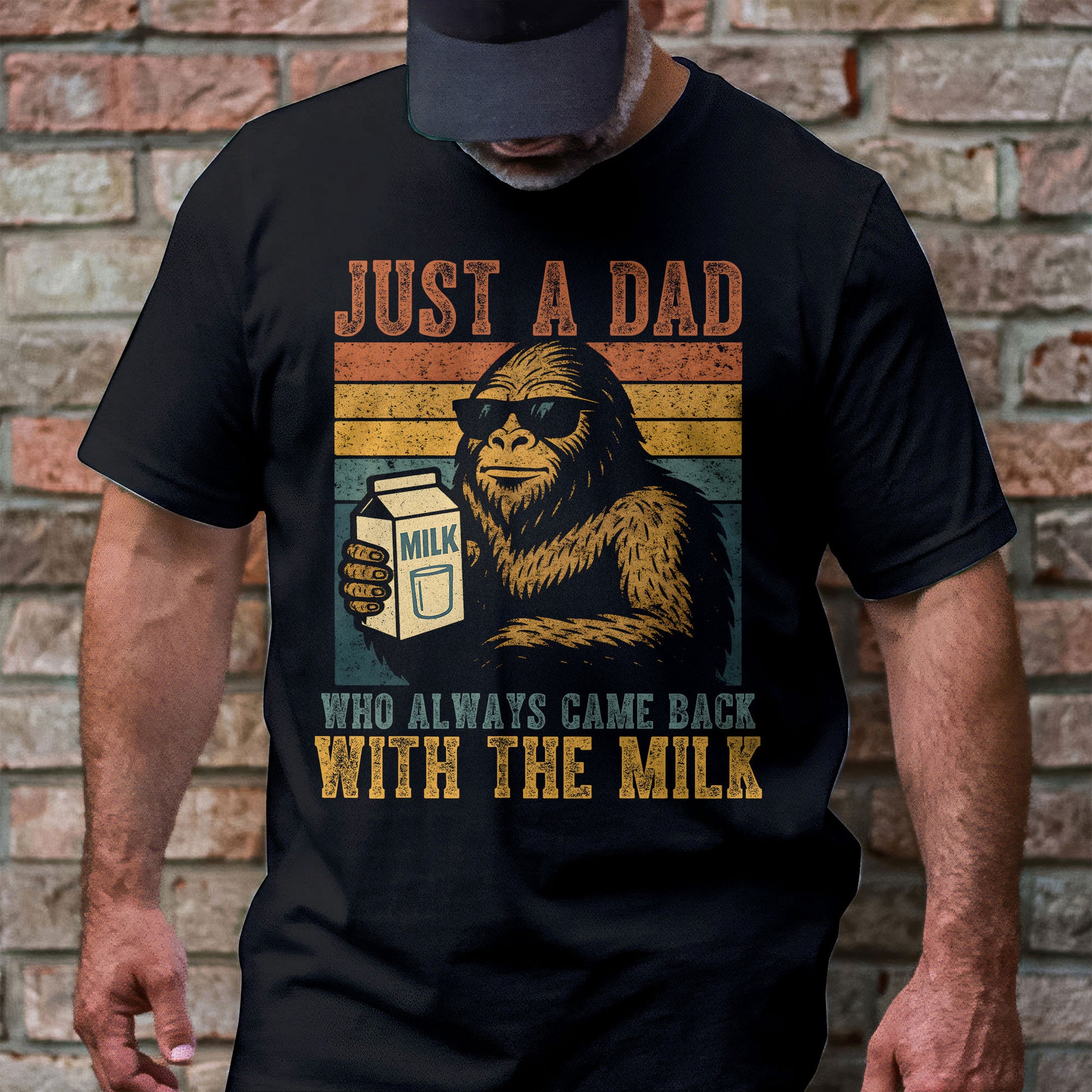 Bikergod Just A Dad Who Always Came Back With Milk T-Shirt 2D - Trendy Father - Dad Gifts LN120625TS1