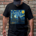 Bikergod Van Gogh Irises T-Shirt 2D - Black Cat Vintage Shirt LN120625TS