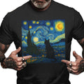 Bikergod Van Gogh Irises T-Shirt 2D - Black Cat Vintage Shirt LN120625TS