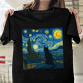 Bikergod Van Gogh Irises T-Shirt 2D - Black Cat Vintage Shirt LN120625TS
