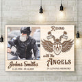 Bikergod Custom Name Biker Memorial Poster - Riding With The Angels Memorial - Loss Of Bikers Poster 2D LN170625CV2