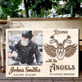 Bikergod Custom Name Biker Memorial Poster - Riding With The Angels Memorial - Loss Of Bikers Poster 2D LN170625CV2