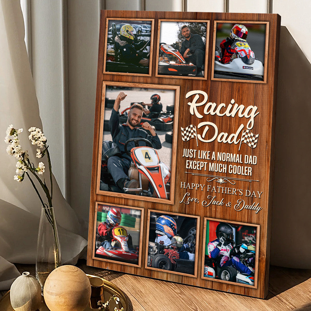 Bikergod Custom Photo Racing Dad Poster - Normal Dad Canvas Poster - Dad Gifts LN170625CV1