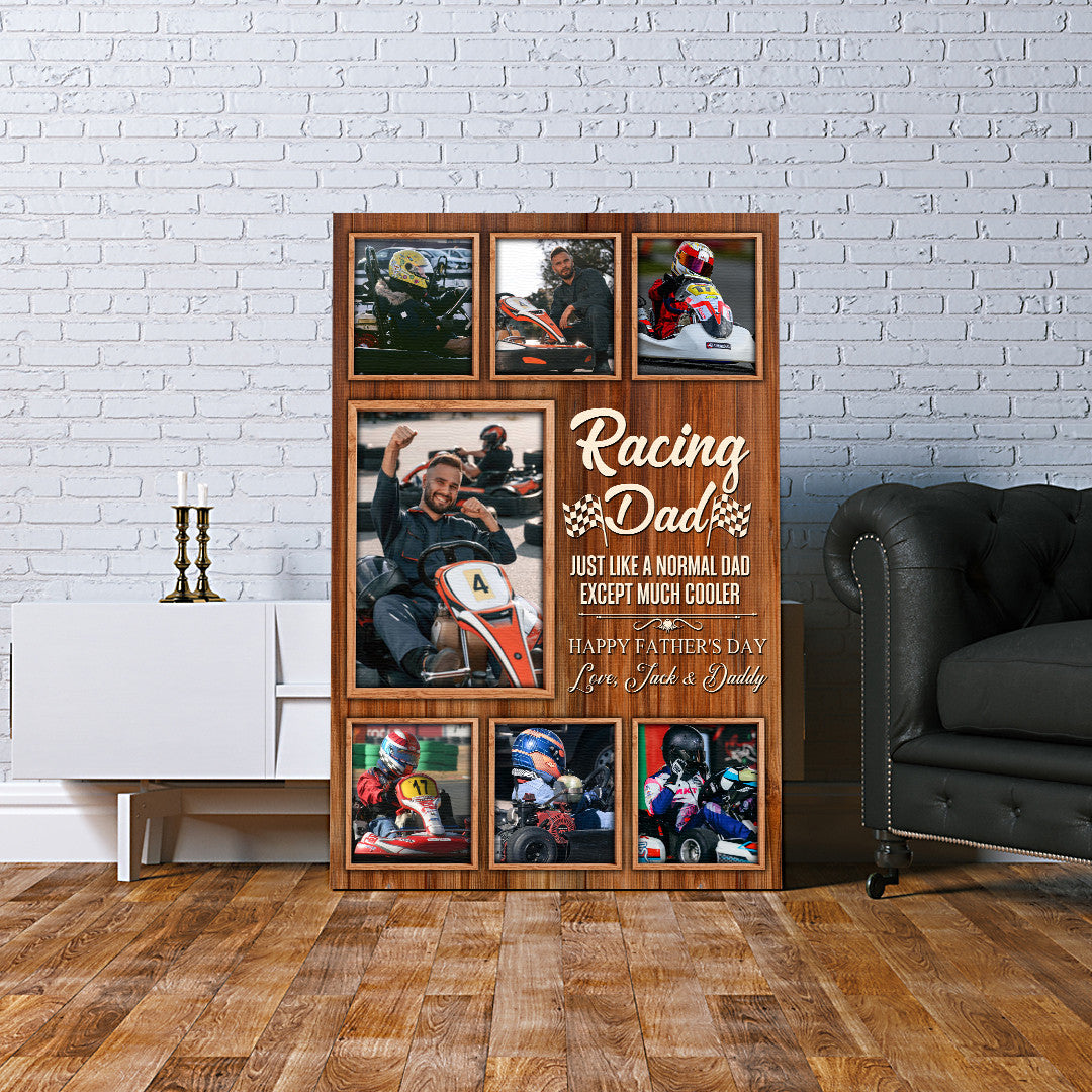 Bikergod Custom Photo Racing Dad Poster - Normal Dad Canvas Poster - Dad Gifts LN170625CV1