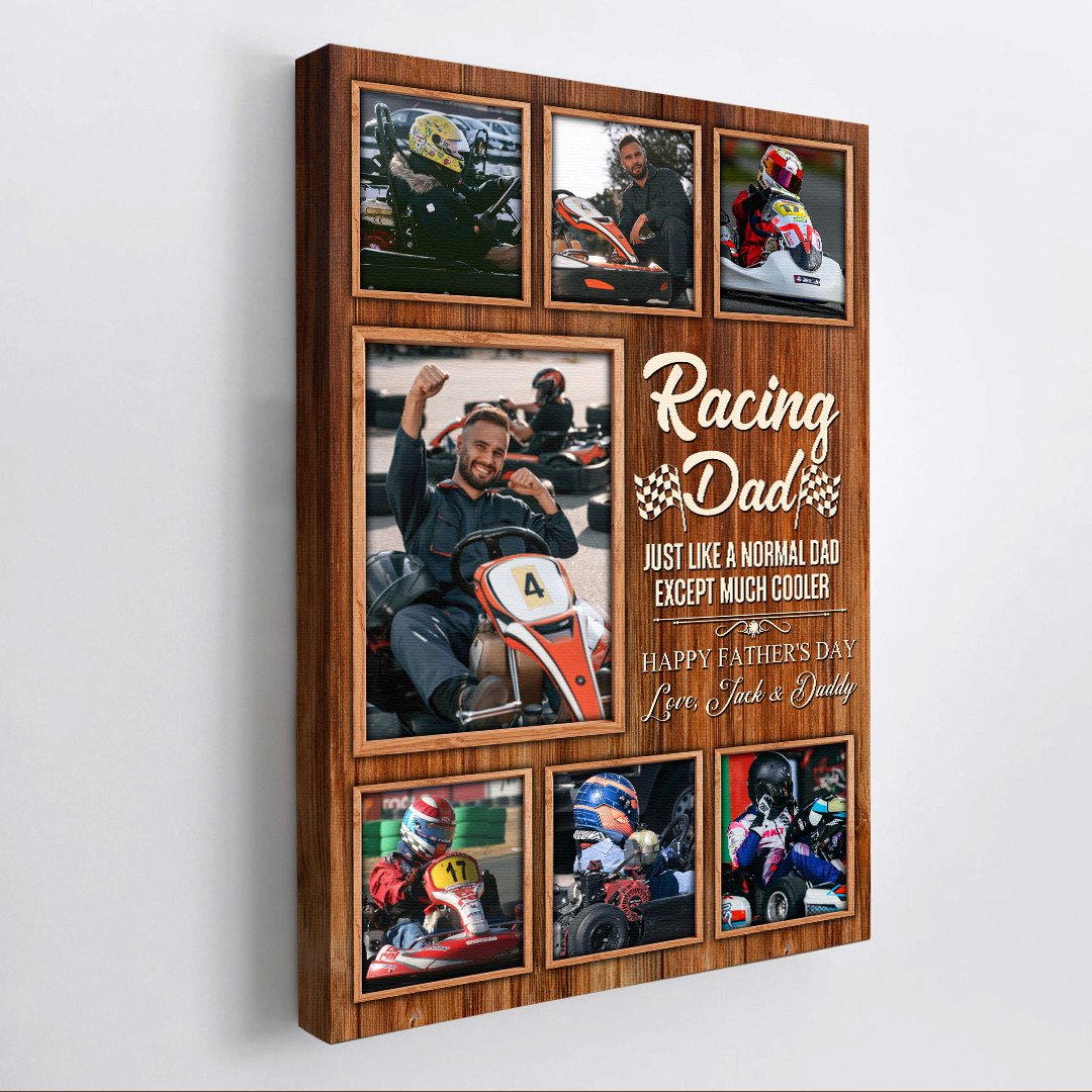 Bikergod Custom Photo Racing Dad Poster - Normal Dad Canvas Poster - Dad Gifts LN170625CV1