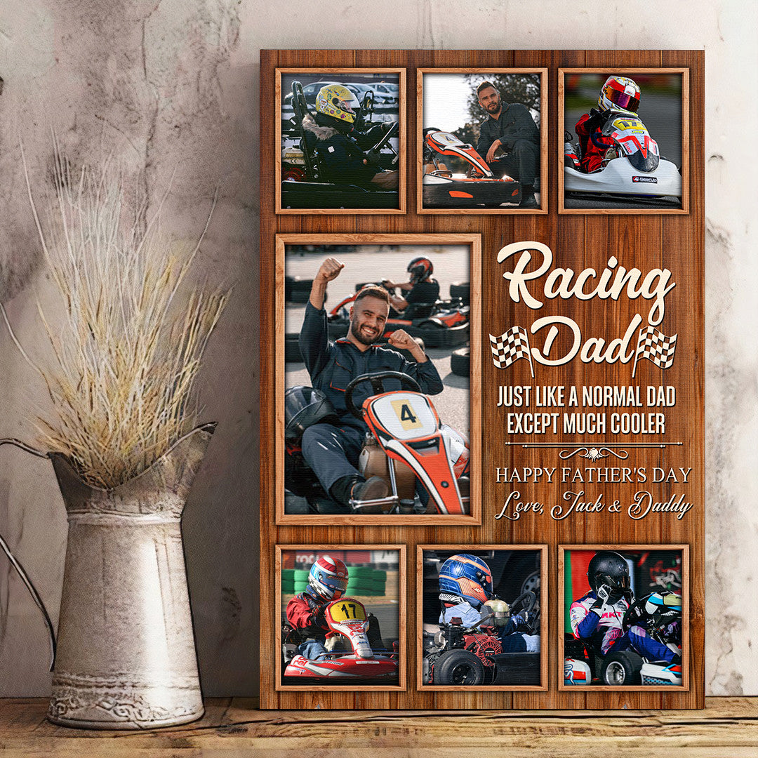 Bikergod Custom Photo Racing Dad Poster - Normal Dad Canvas Poster - Dad Gifts LN170625CV1