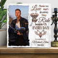 Bikergod Personalized Biker Memorial Stone Ornament, Biker Keepsake Photo Slate, Custom Biker Photo LN190625ST3