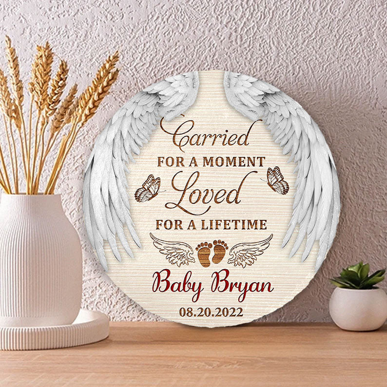 Bikergod Custom Name Miscarriage Memorial Stone, Baby Loss, Sympathy Gift, Carried for a moment but loved for a lifetime, Baby Memorial LN200625ST6