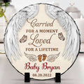 Bikergod Custom Name Miscarriage Memorial Stone, Baby Loss, Sympathy Gift, Carried for a moment but loved for a lifetime, Baby Memorial LN200625ST6