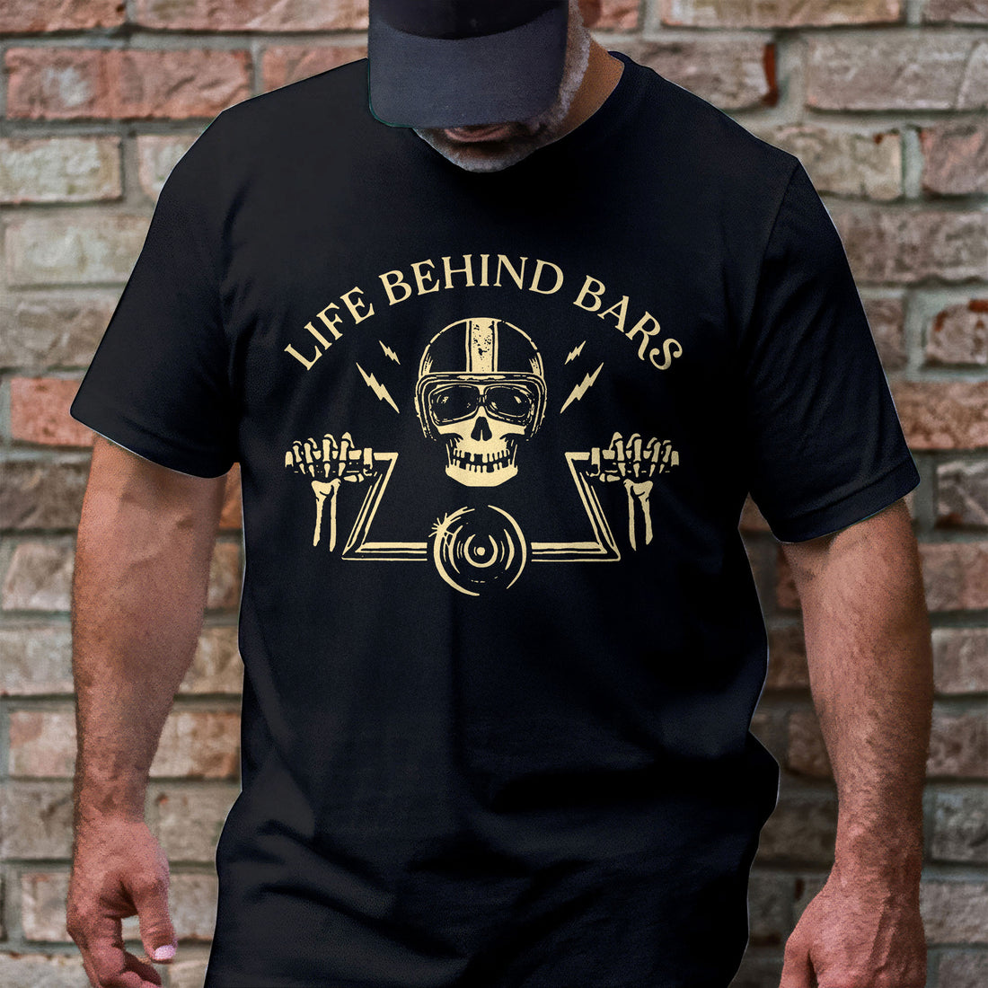 Bikergod Life Behind Bars Tshirt Design 2D Printed DH042025T73