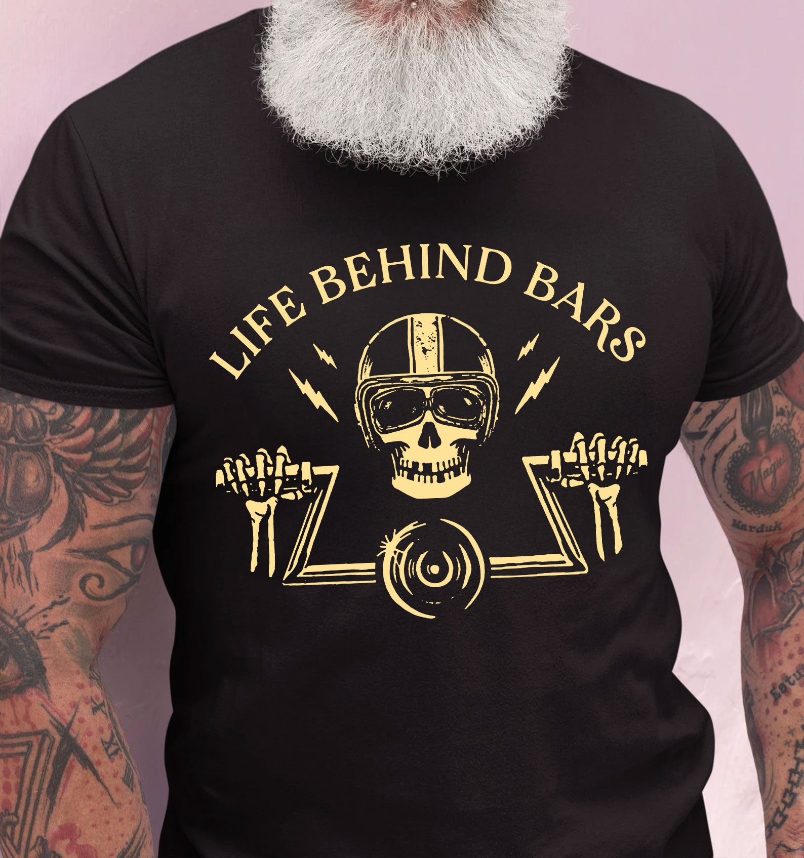 Bikergod Life Behind Bars Tshirt Design 2D Printed DH042025T73