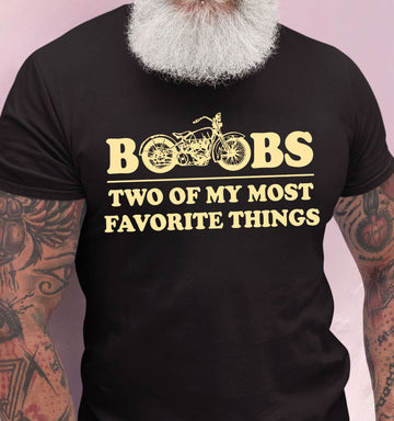 Bikergod Boobs Two Of My Most Favorite Things Tshirt Design 2D Printed DH042025T74