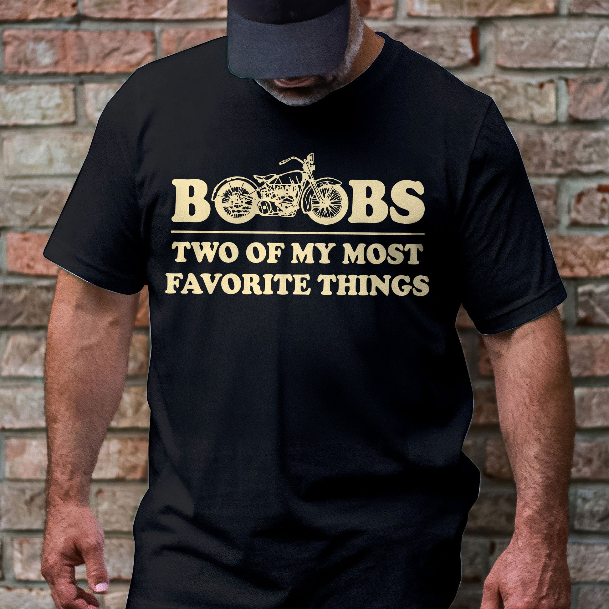 Bikergod Boobs Two Of My Most Favorite Things Tshirt Design 2D Printed DH042025T74