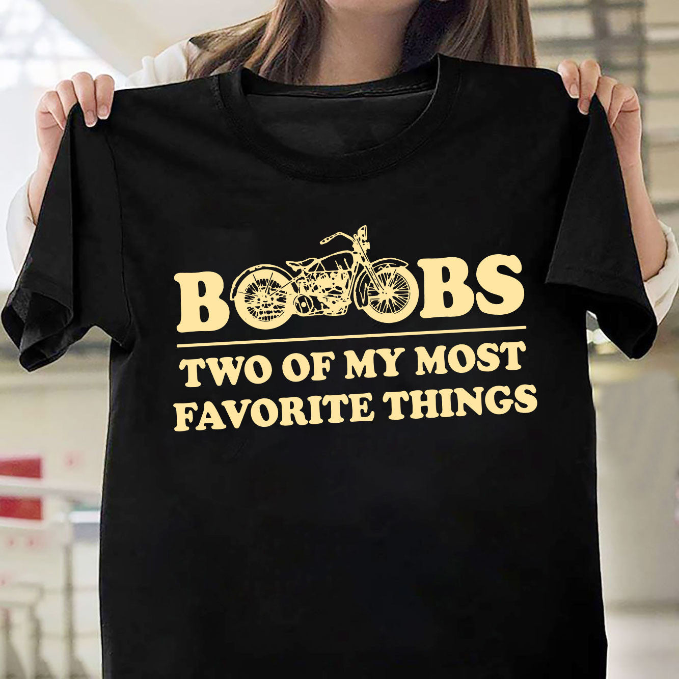 Bikergod Boobs Two Of My Most Favorite Things Tshirt Design 2D Printed DH042025T74