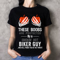 Bikergod Boobs These Boobs Are Protected By A Smokin Hot Biker Guy And He'll Punch In The Throat Tshirt Design 2D Printed DH042025T75