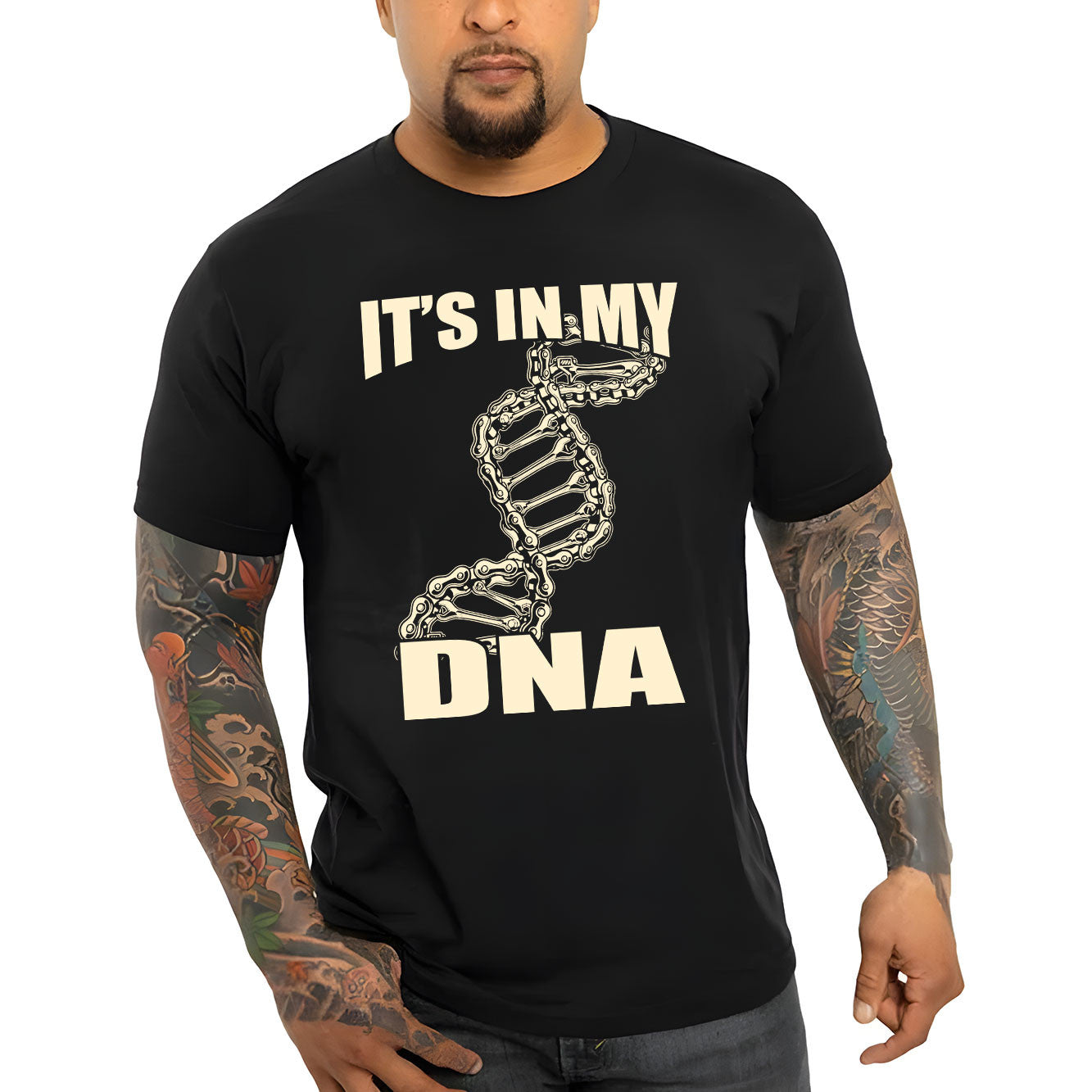 Bikergod It's In My DNA Tshirt Design 2D Printed DH042025T76