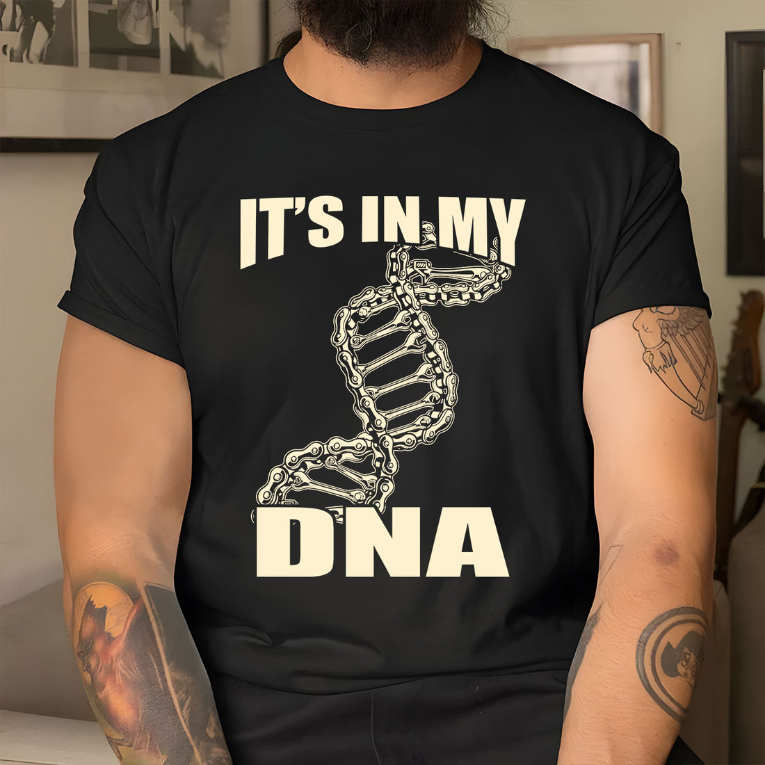 Bikergod It's In My DNA Tshirt Design 2D Printed DH042025T76