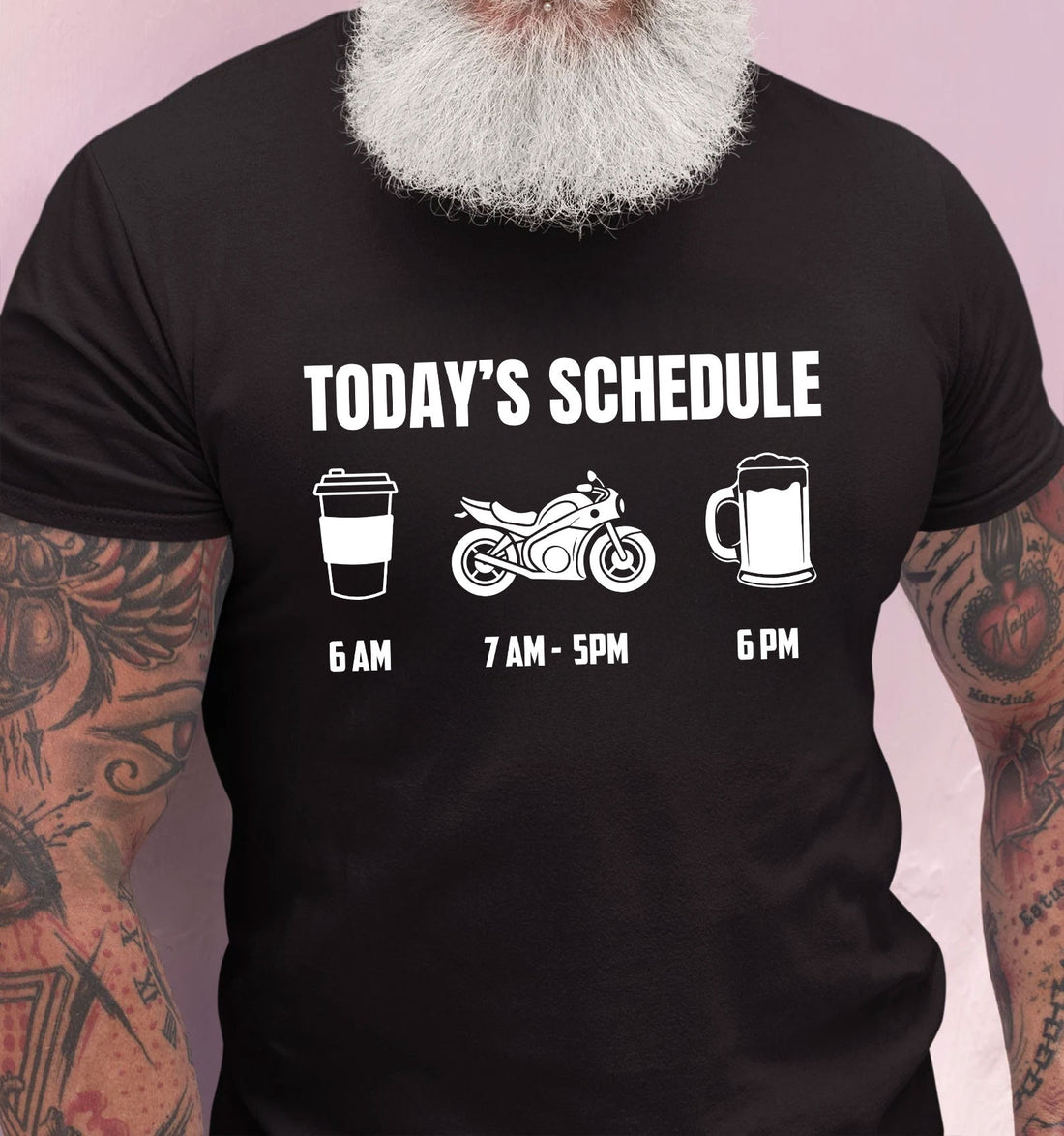 Bikergod Today's Schedule Tshirt Design 2D Printed DH042025T78