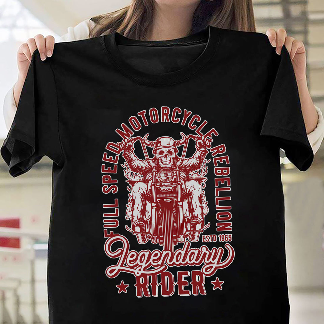 Bikergod Full Speed Motorcycle Rebellion Tshirt Design 2D Printed DH042025T79