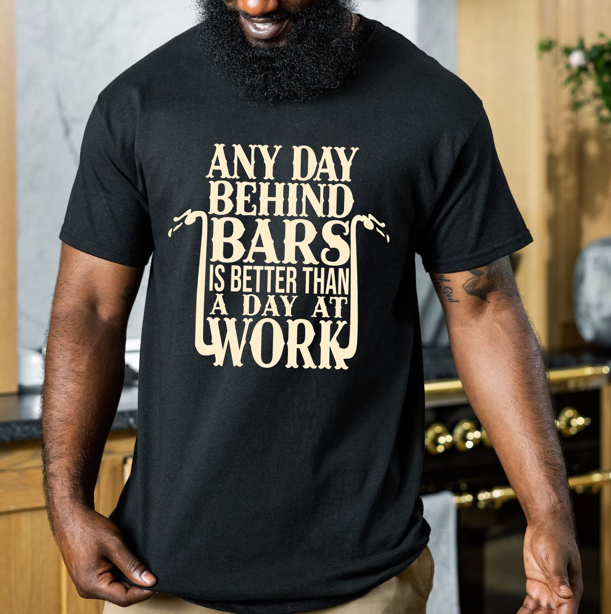 Bikergod Any Day Behind Bars Is Better Than A Day At Work Design 2D Printed DH042025T84