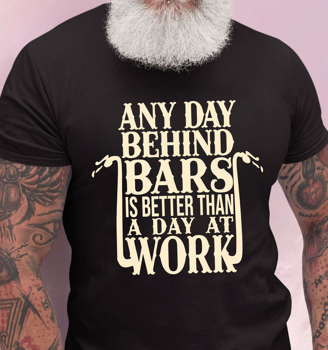 Bikergod Any Day Behind Bars Is Better Than A Day At Work Design 2D Printed DH042025T84