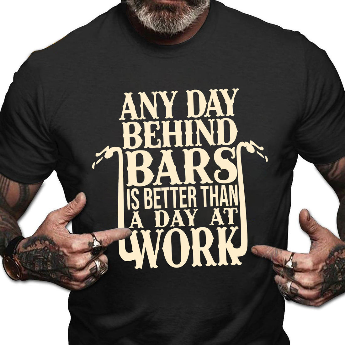 Bikergod Any Day Behind Bars Is Better Than A Day At Work Design 2D Printed DH042025T84