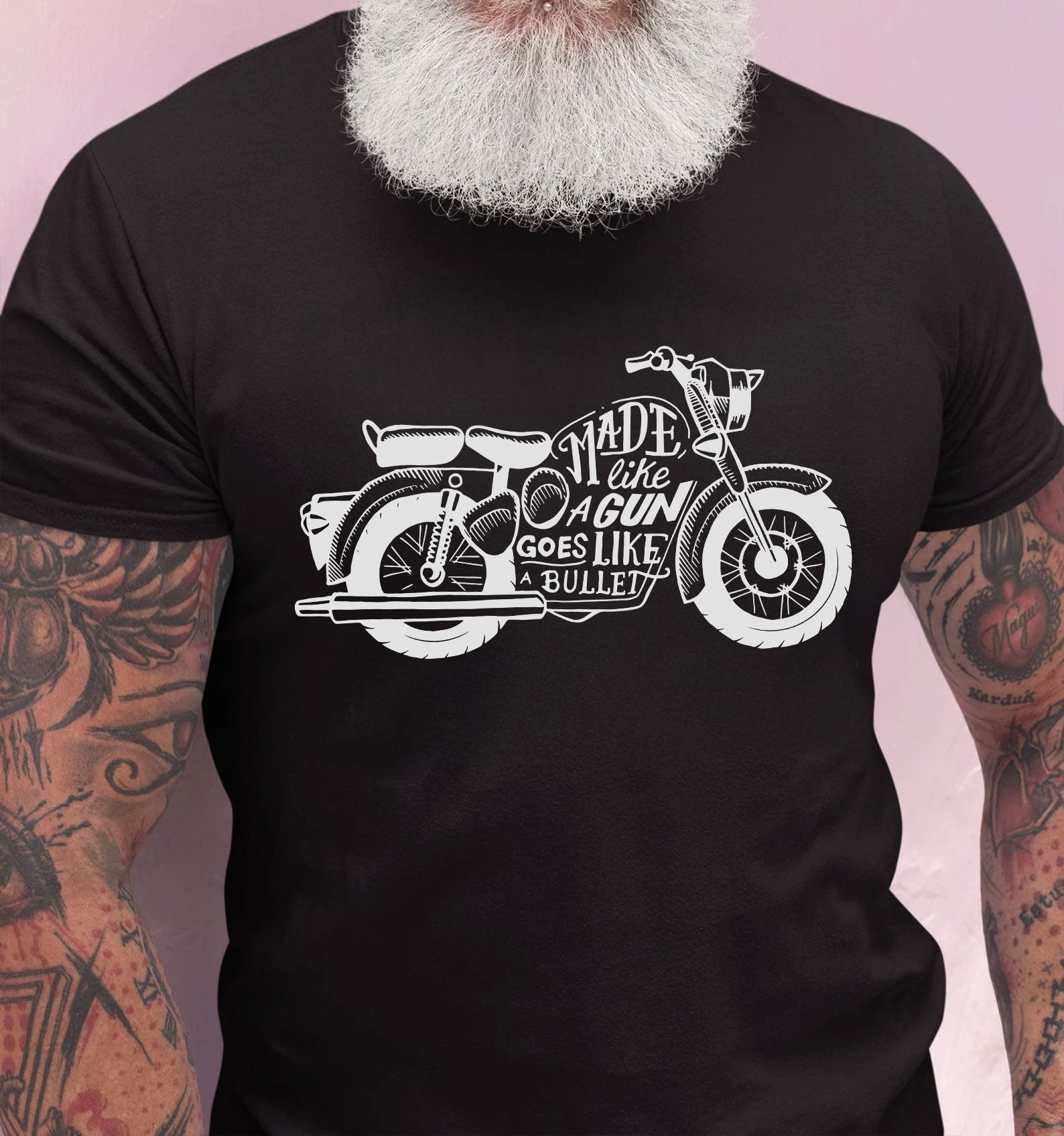Bikergod Made Like A Gun Goes Like A Bullet Design 2D Printed DH042025T85