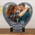 Bikergod Custom Photo You And Me We Got This - Couple Personalized Stone With Stand - Gift For Husband Wife, Anniversary LN240625ST10