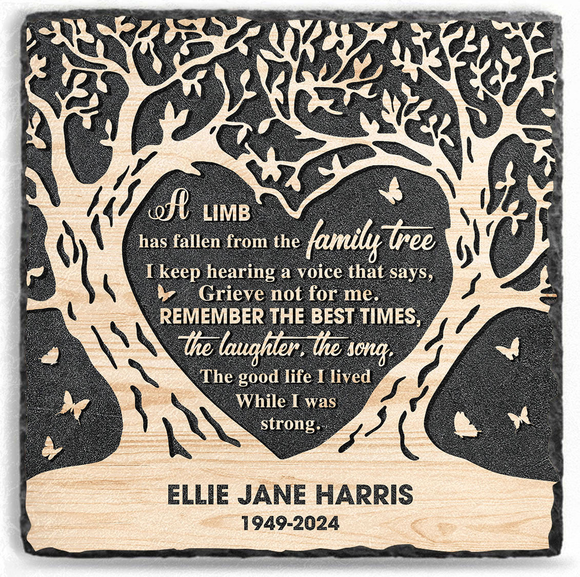Bikergod Custom Name A Limb Has Fallen Memorial Stone, Human Grave Marker - Memorial Gift, Sympathy Gift LN210625ST7