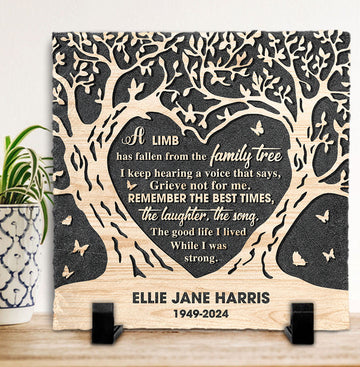 Bikergod Custom Name A Limb Has Fallen Memorial Stone, Human Grave Marker - Memorial Gift, Sympathy Gift LN210625ST7