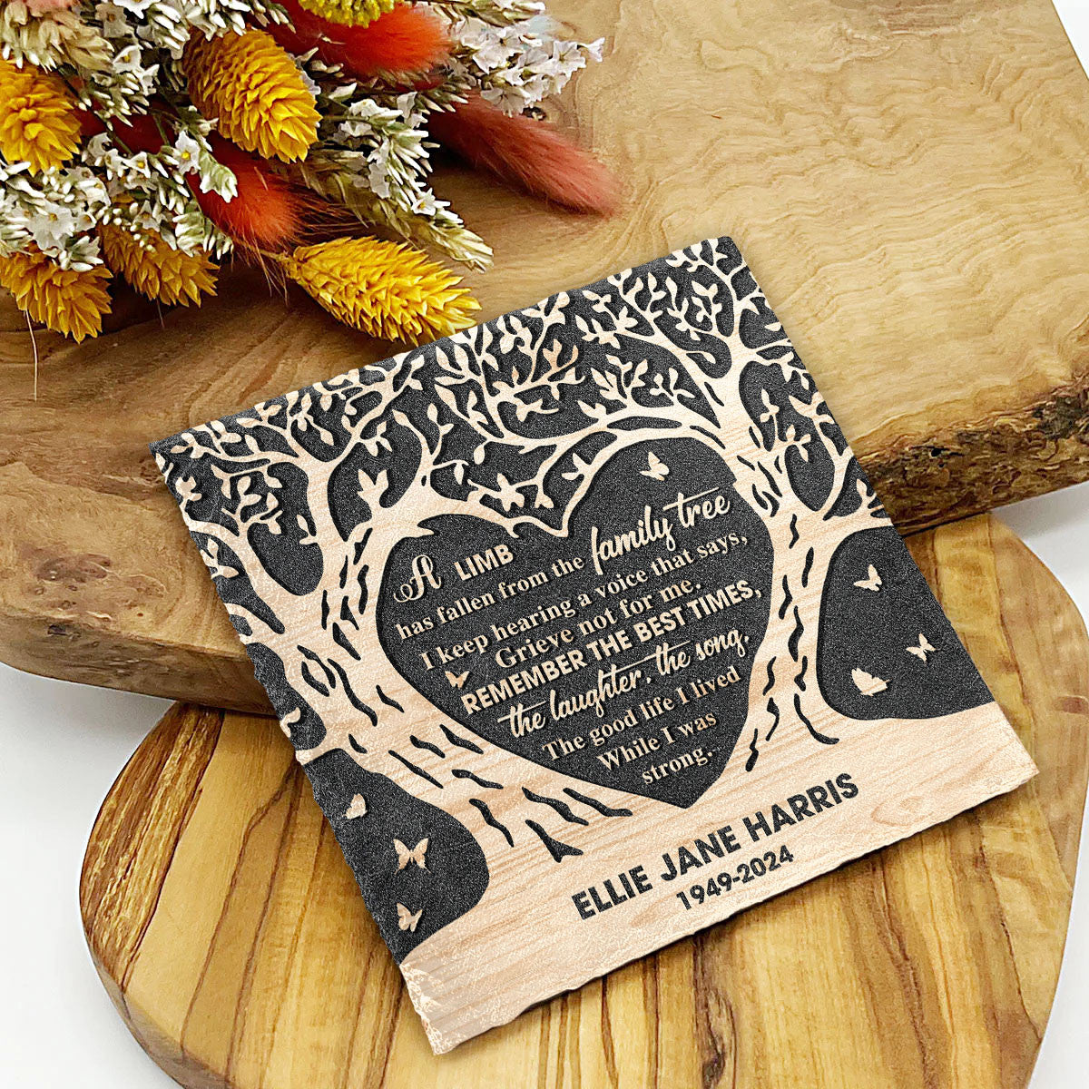Bikergod Custom Name A Limb Has Fallen Memorial Stone, Human Grave Marker - Memorial Gift, Sympathy Gift LN210625ST7