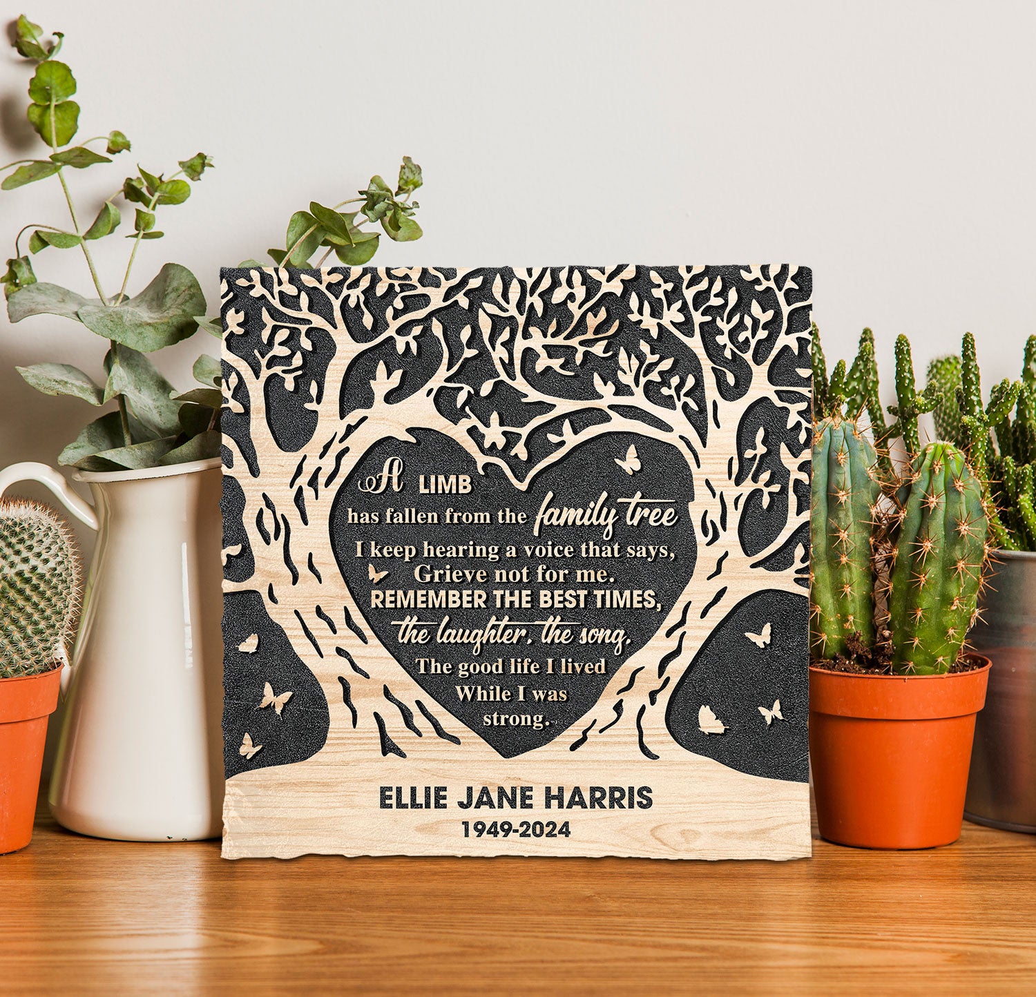 Bikergod Custom Name A Limb Has Fallen Memorial Stone, Human Grave Marker - Memorial Gift, Sympathy Gift LN210625ST7