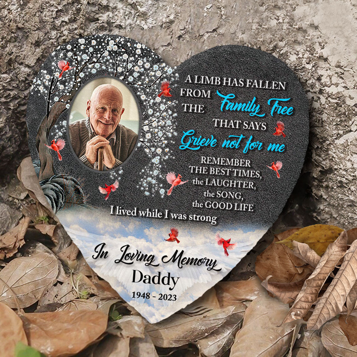 Bikergod Custom Name Loving Memory Of Memorial Stone, Human Grave Marker - Memorial Gift, Sympathy Gift LN210625ST8