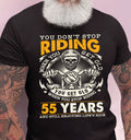 Bikergod Funny 55 Year Old Biker T-Shirt 2D - Custom Age 55th Birthday Anniversary LN250625TS5